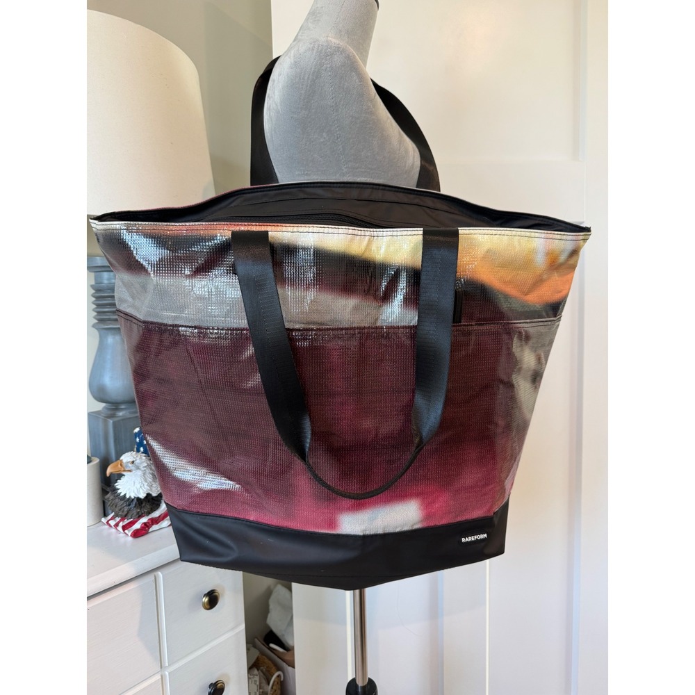 Rareform Recycled Billboard Vinyl Large Tote Bag Multicolor Abstract One of Kind